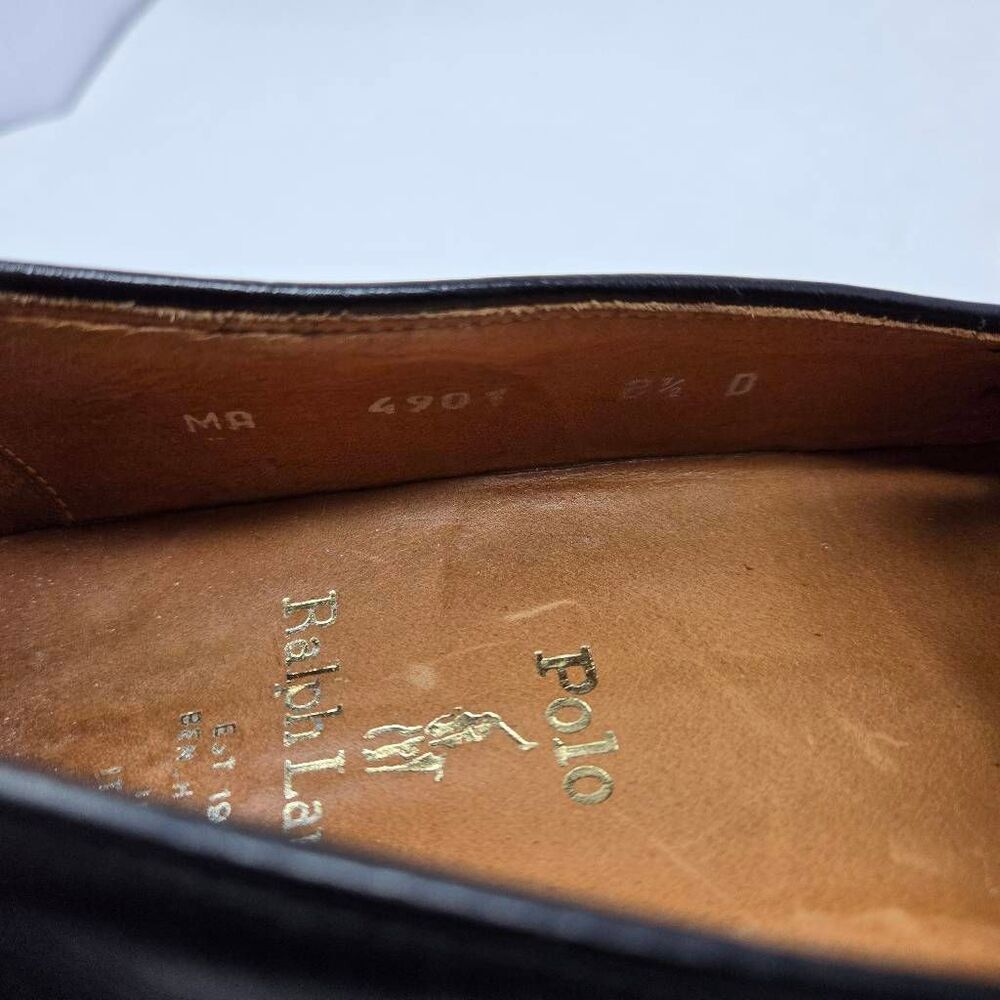 POLO RALPH LAUREN BENCH MADE ITALY BLACK LEATHER TASSEL LOAFER MENS SIZE 8.5 D - Picture 6 of 10